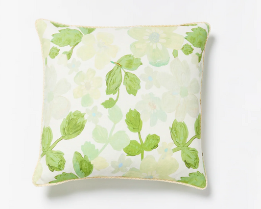 Pastel Floral Cushion Green